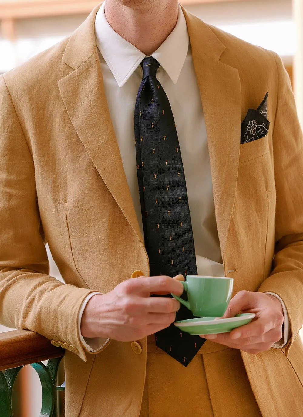 Tailored Linen Blazer | Camel sold by Percival product image thumbnail 4