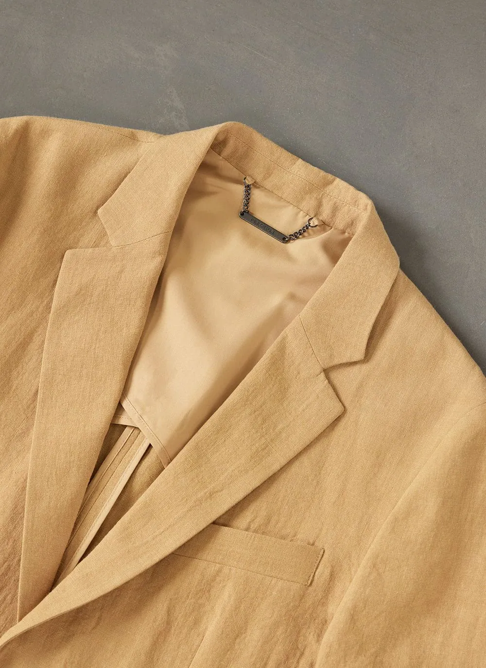 Tailored Linen Blazer | Camel sold by Percival product image thumbnail 2