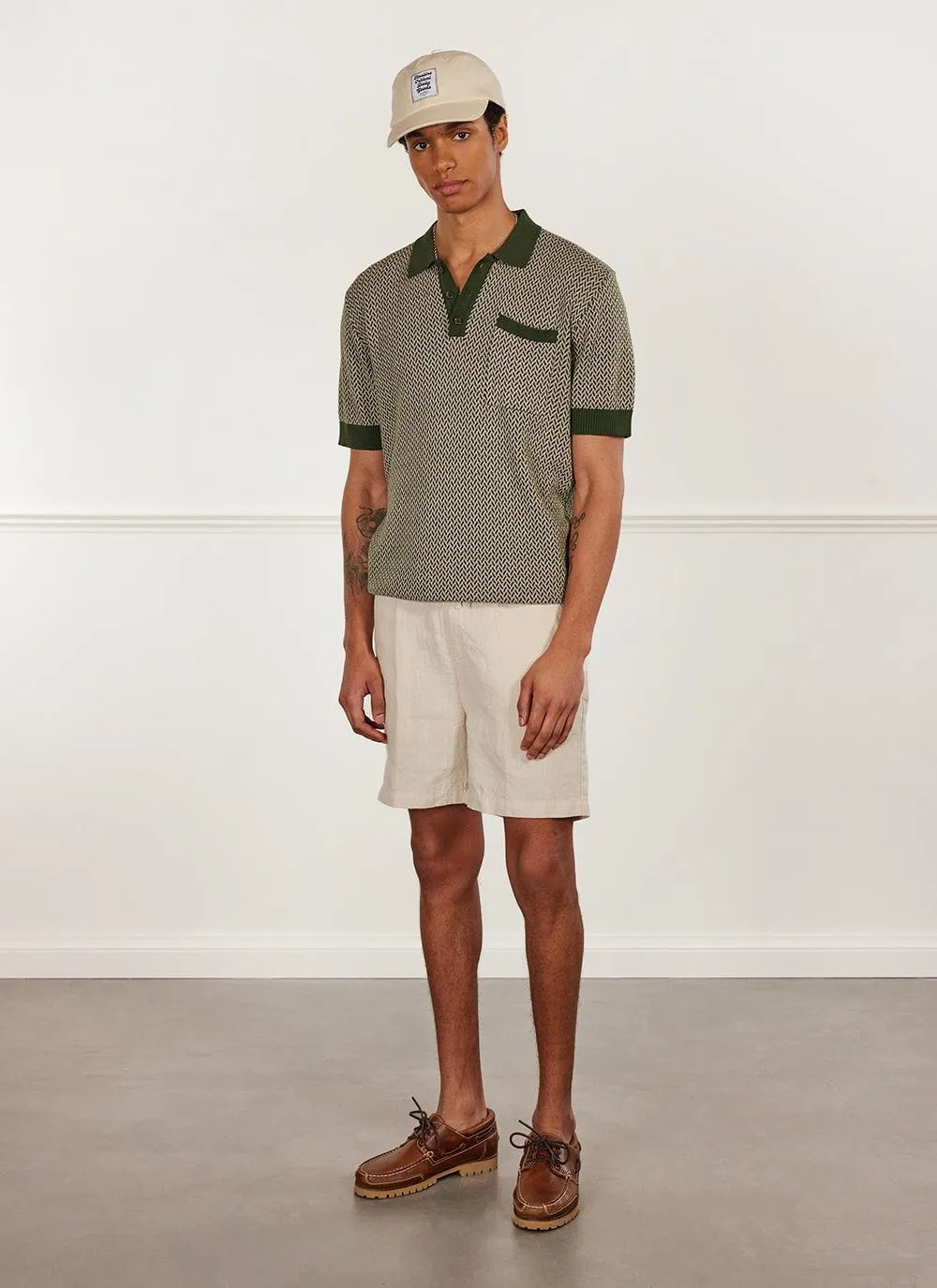 Pleated Linen Shorts | Cream sold by Percival product image thumbnail 4