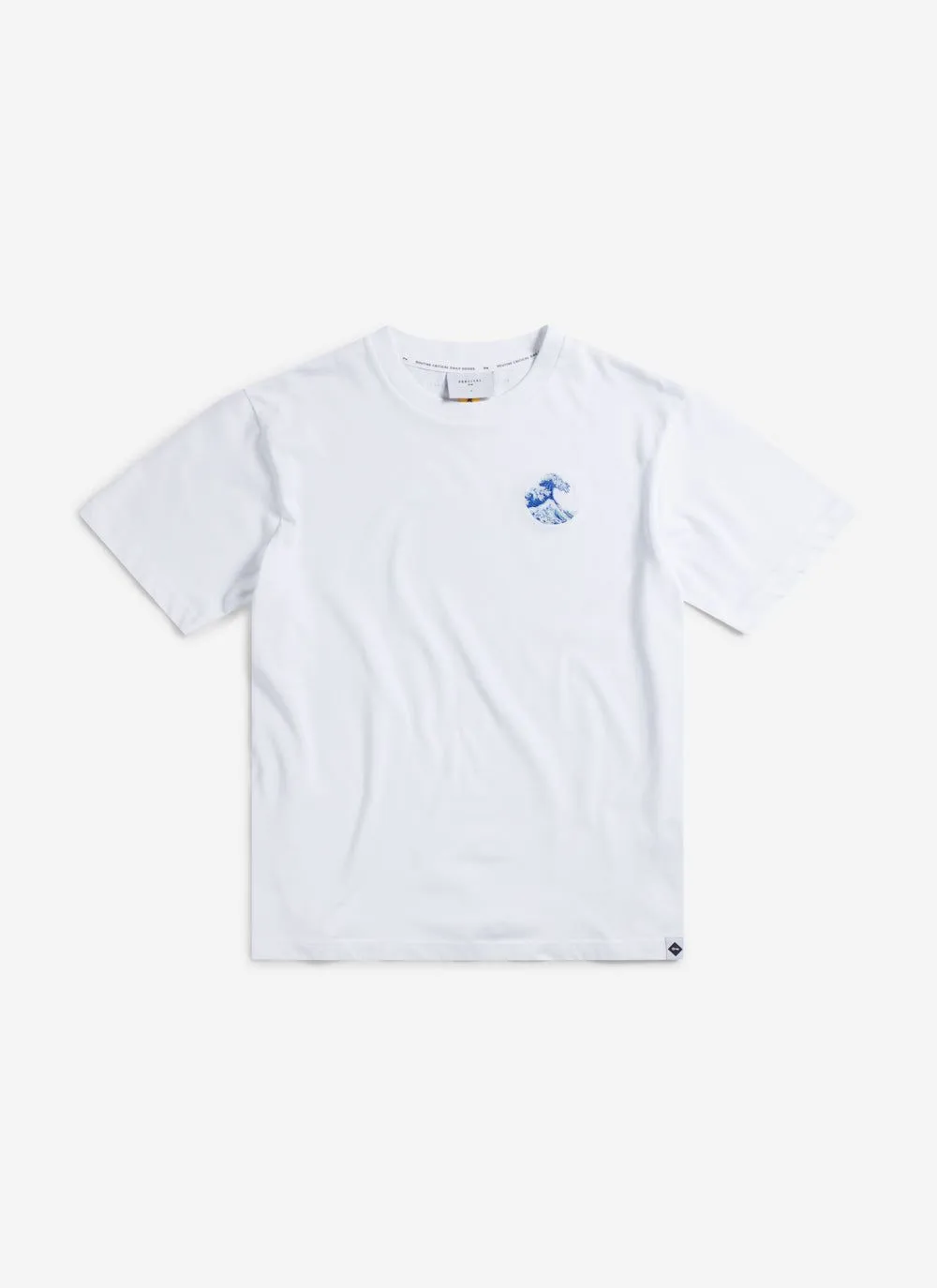 Wave T Shirt | Embroidered Organic Cotton | White sold by Percival product image thumbnail 3