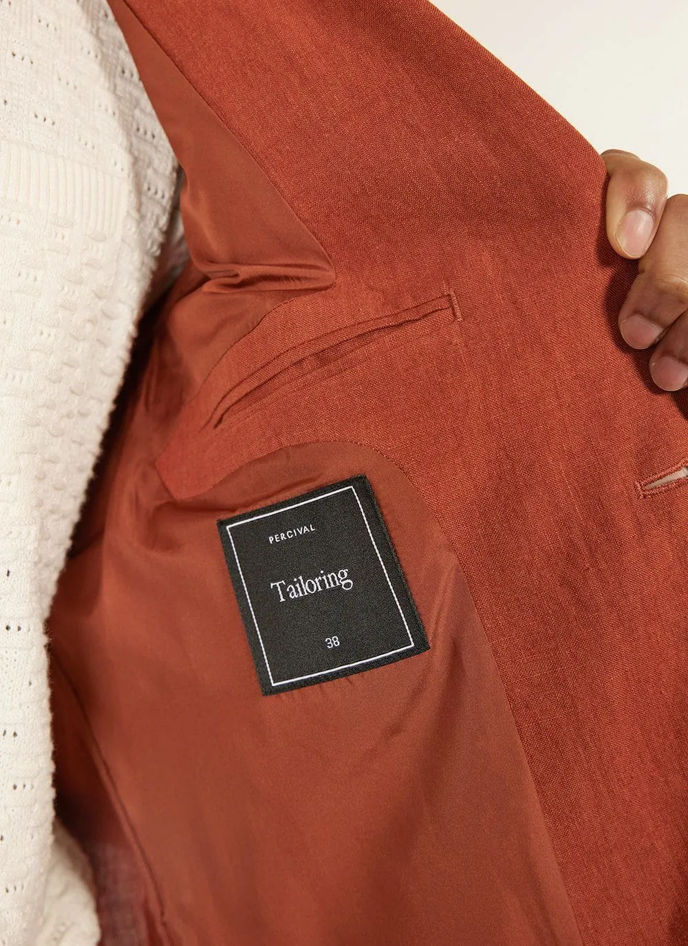 Relaxed Tailored Linen Blazer | Rust sold by Percival product image thumbnail 5