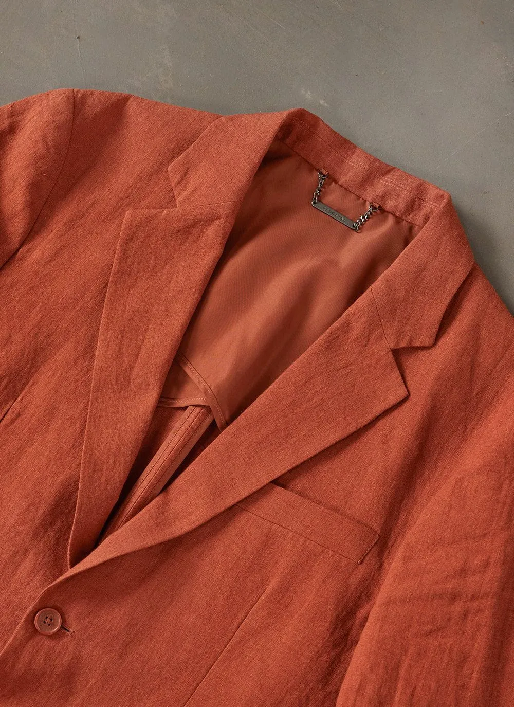 Relaxed Tailored Linen Blazer | Rust sold by Percival product image thumbnail 3
