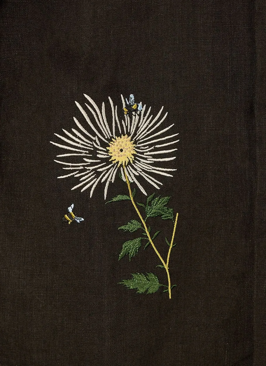 Wildflower Tapestry Cuban Linen Shirt | Black sold by Percival product image thumbnail 3