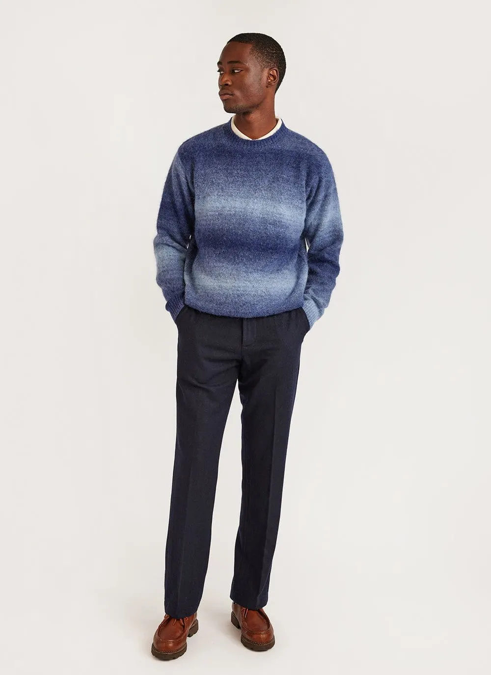 Deku Gradient Crew Neck Jumper | Mohair | Navy sold by Percival product image thumbnail 3