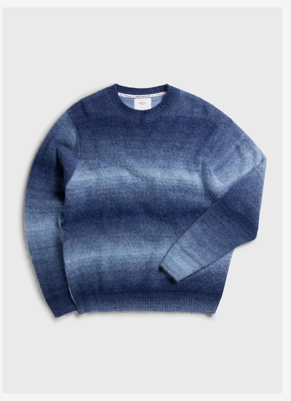 Deku Gradient Crew Neck Jumper | Mohair | Navy sold by Percival product image thumbnail 4