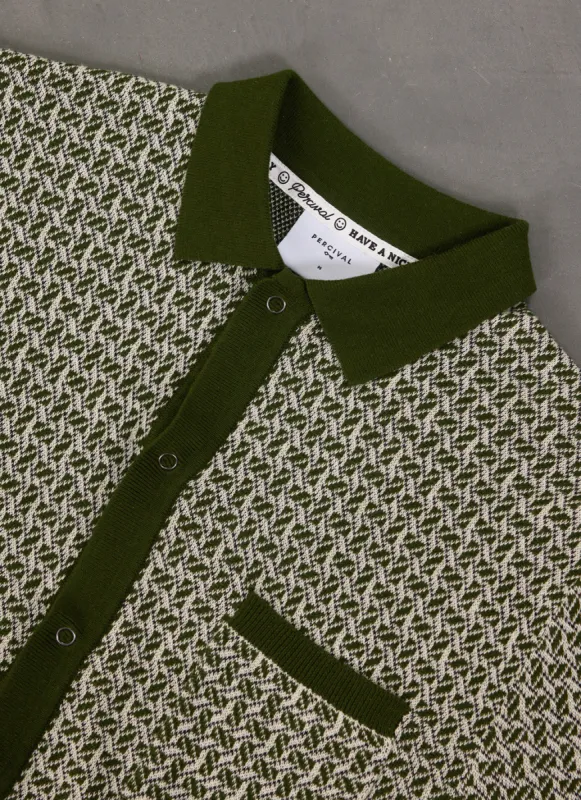 Sazerac Knitted Shirt | Cotton | Forest sold by Percival