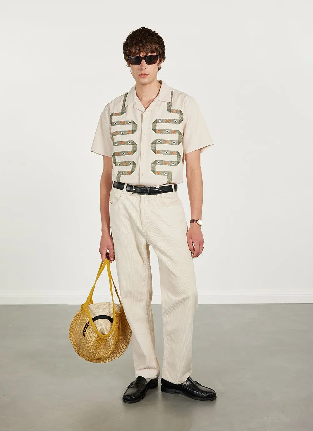 Serpent Tapestry Cuban Shirt | Cotton | White sold by Percival product image thumbnail 5