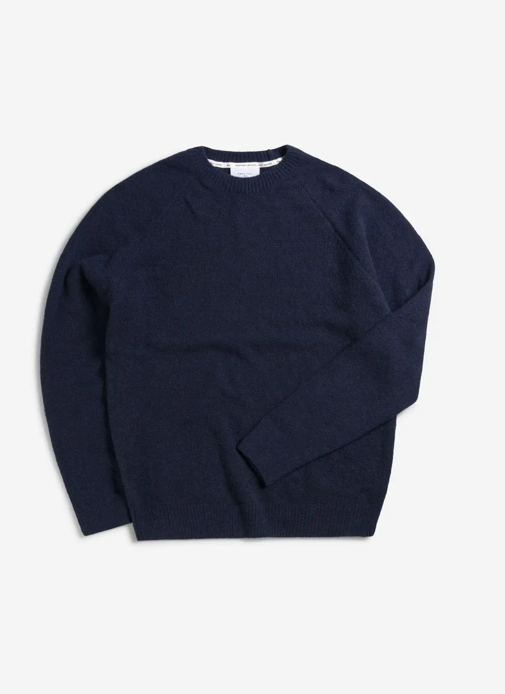 Auxiliary Crew Neck Jumper | Alpaca Wool | Navy sold by Percival