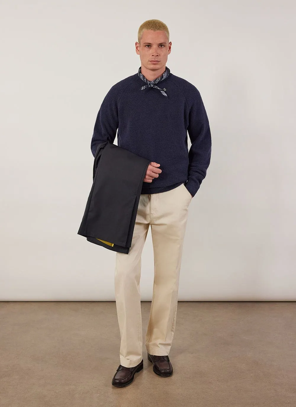 Auxiliary Crew Neck Jumper | Alpaca Wool | Navy sold by Percival product image thumbnail 3