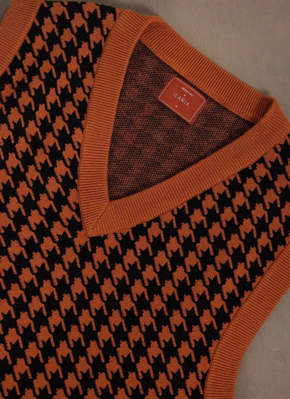 Houndstooth Knitted Vest | Percival x Ilaria | Espresso sold by Percival product image thumbnail 2