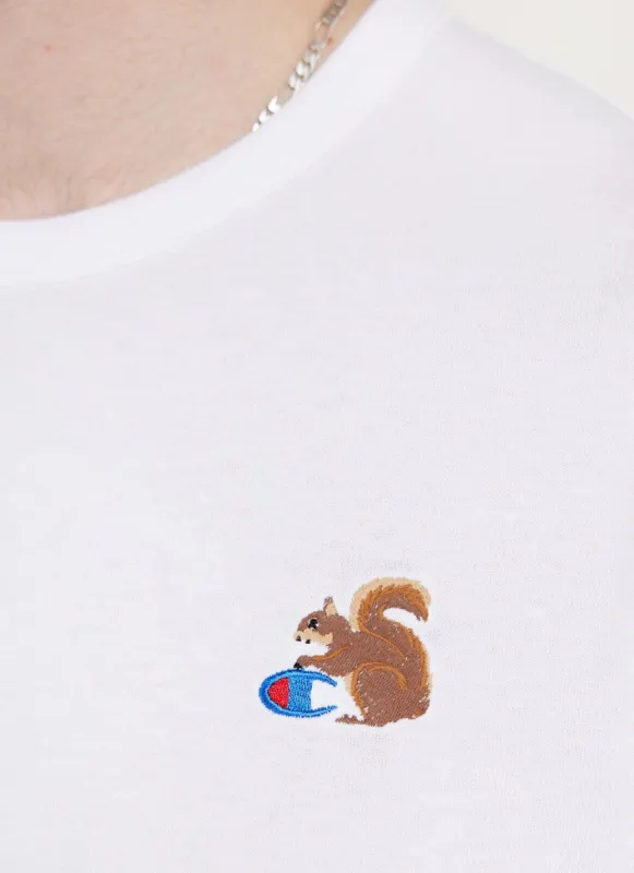 Squirrel T Shirt | Champion and Percival | White sold by Percival