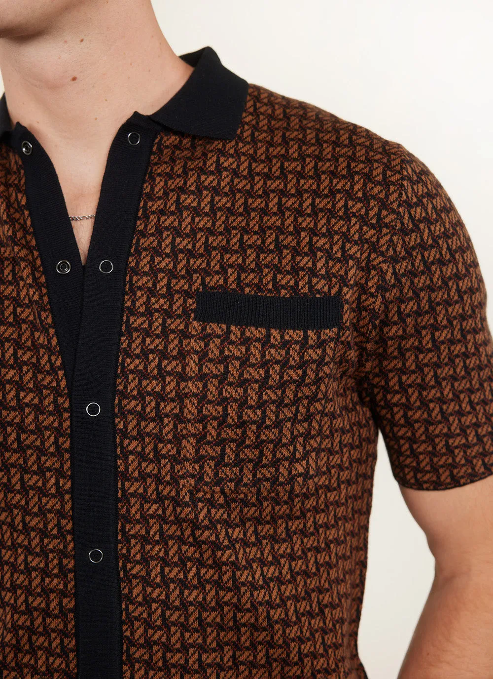 Sazerac Knitted Shirt | Cotton | Espresso sold by Percival product image thumbnail 5