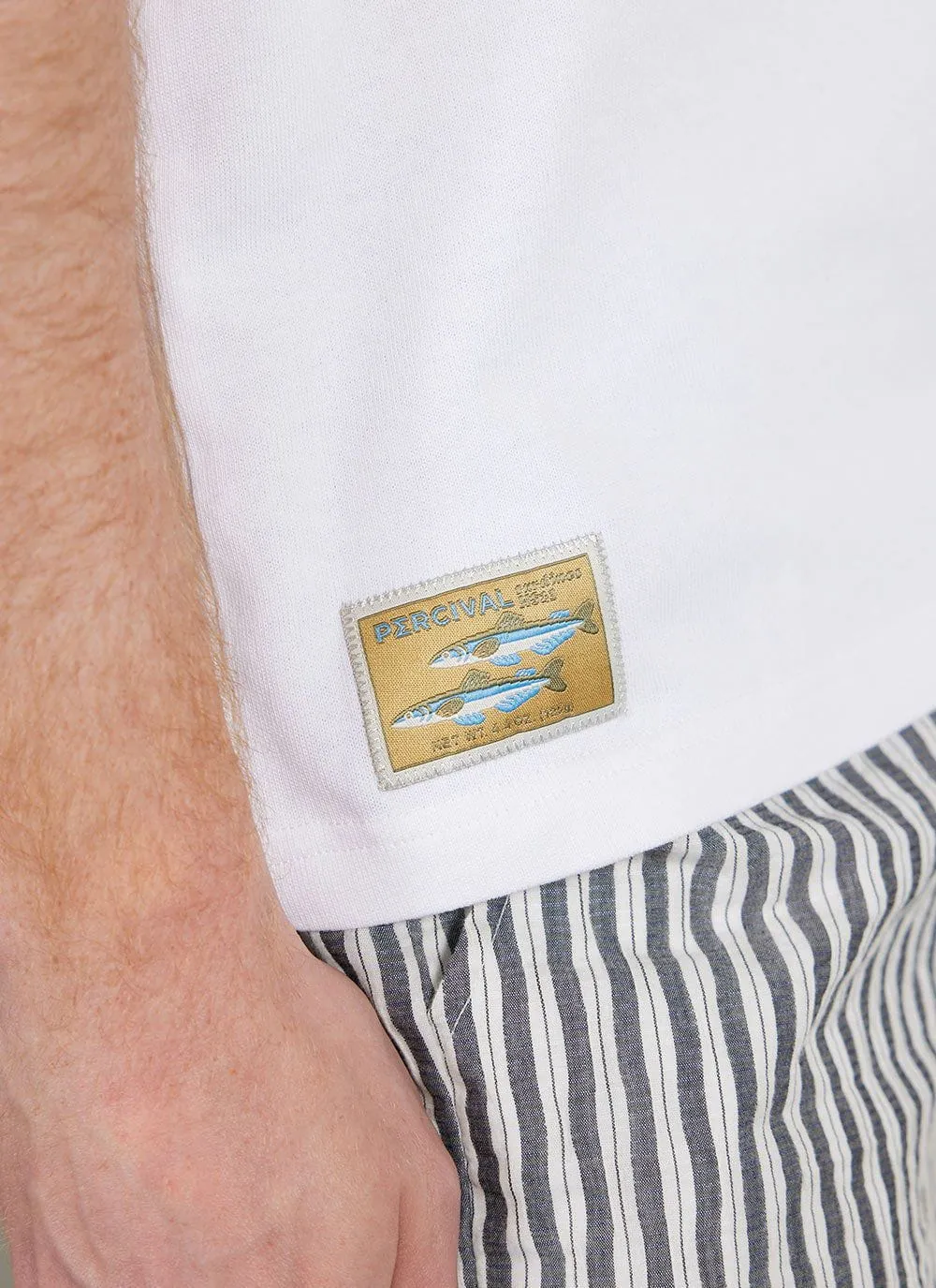 Sardines Oversized T Shirt | Embroidered Organic Cotton | White sold by Percival product image thumbnail 5