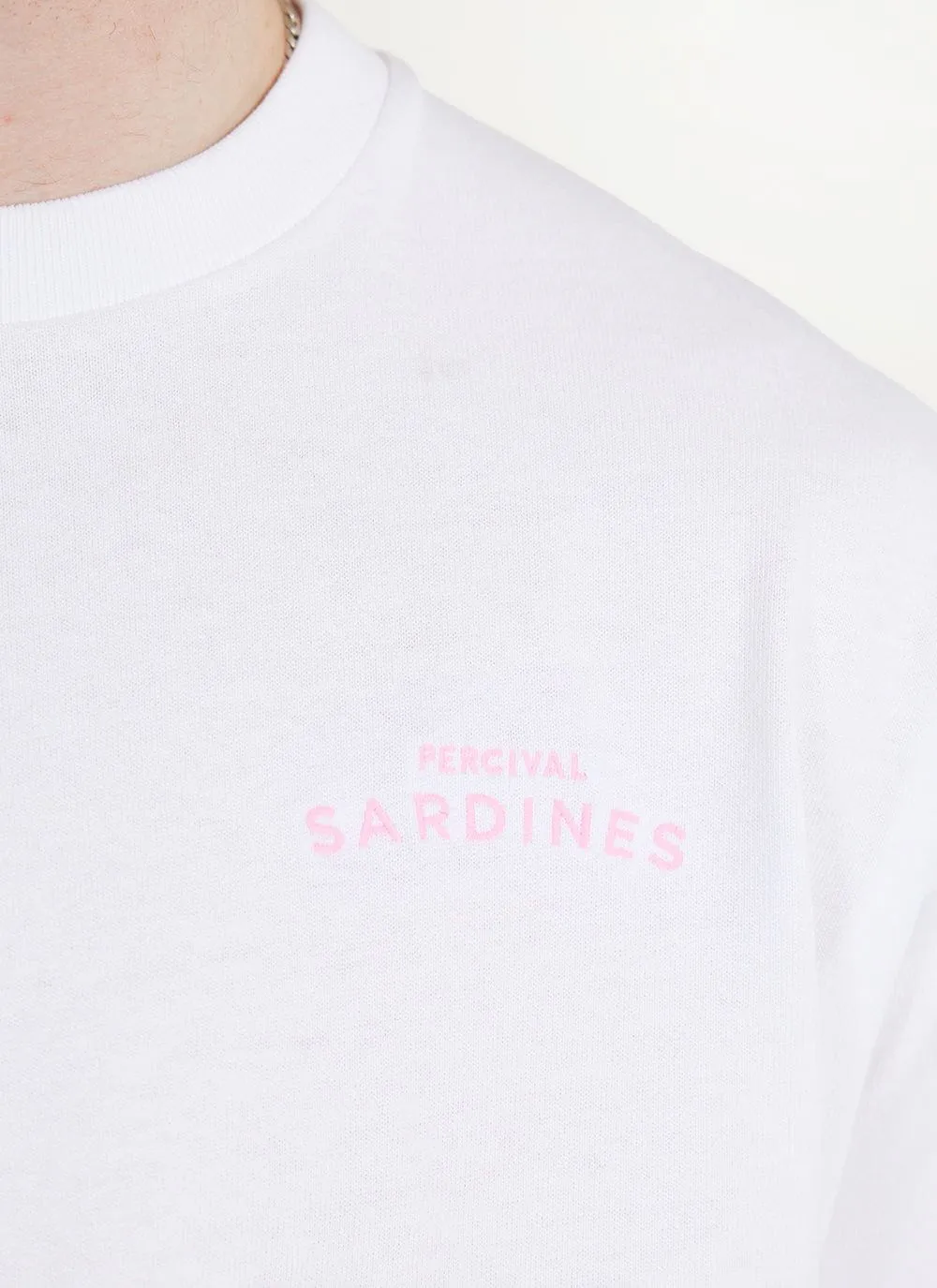 Sardines Oversized T Shirt | Embroidered Organic Cotton | White sold by Percival product image thumbnail 2