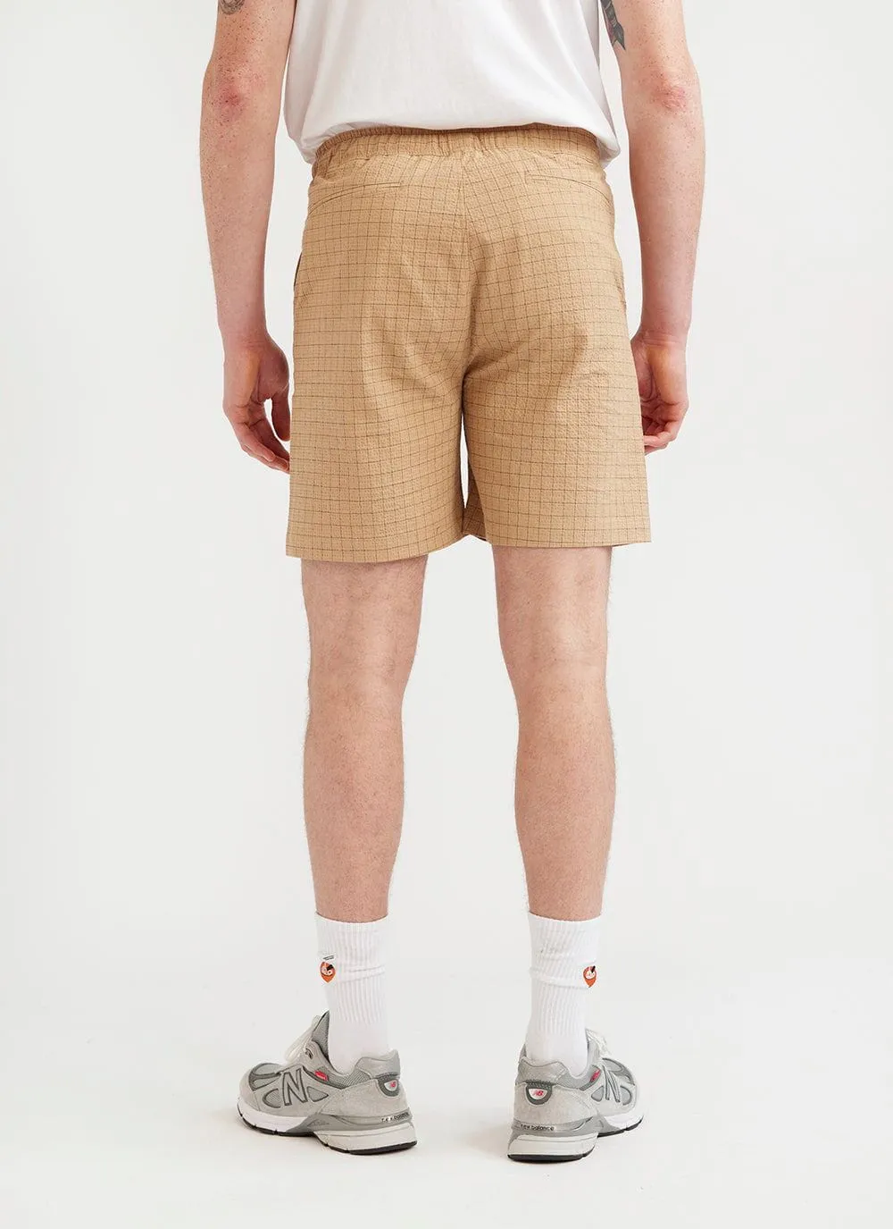Windowpane Shorts | Seersucker | Tan sold by Percival product image thumbnail 5