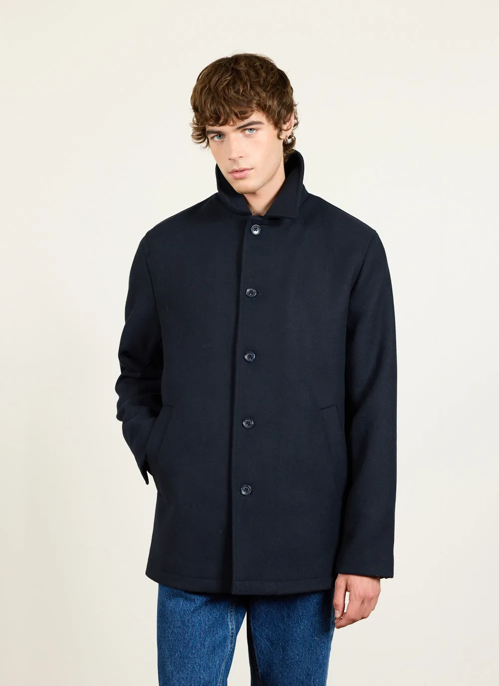 Pea Coat | Melton Wool | Navy sold by Percival