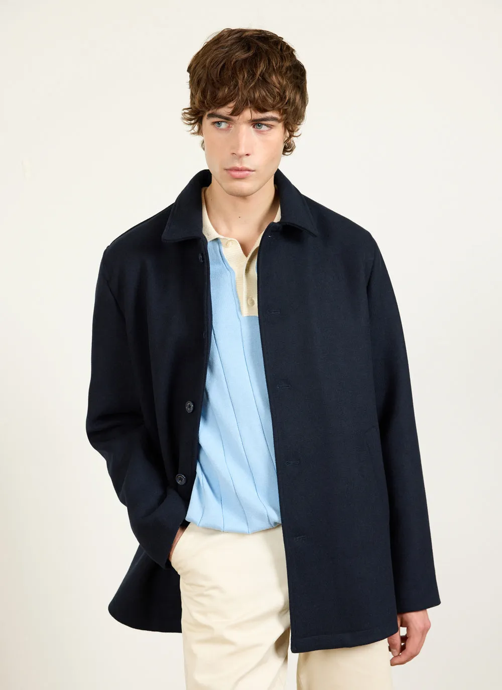 Pea Coat | Melton Wool | Navy sold by Percival product image thumbnail 3
