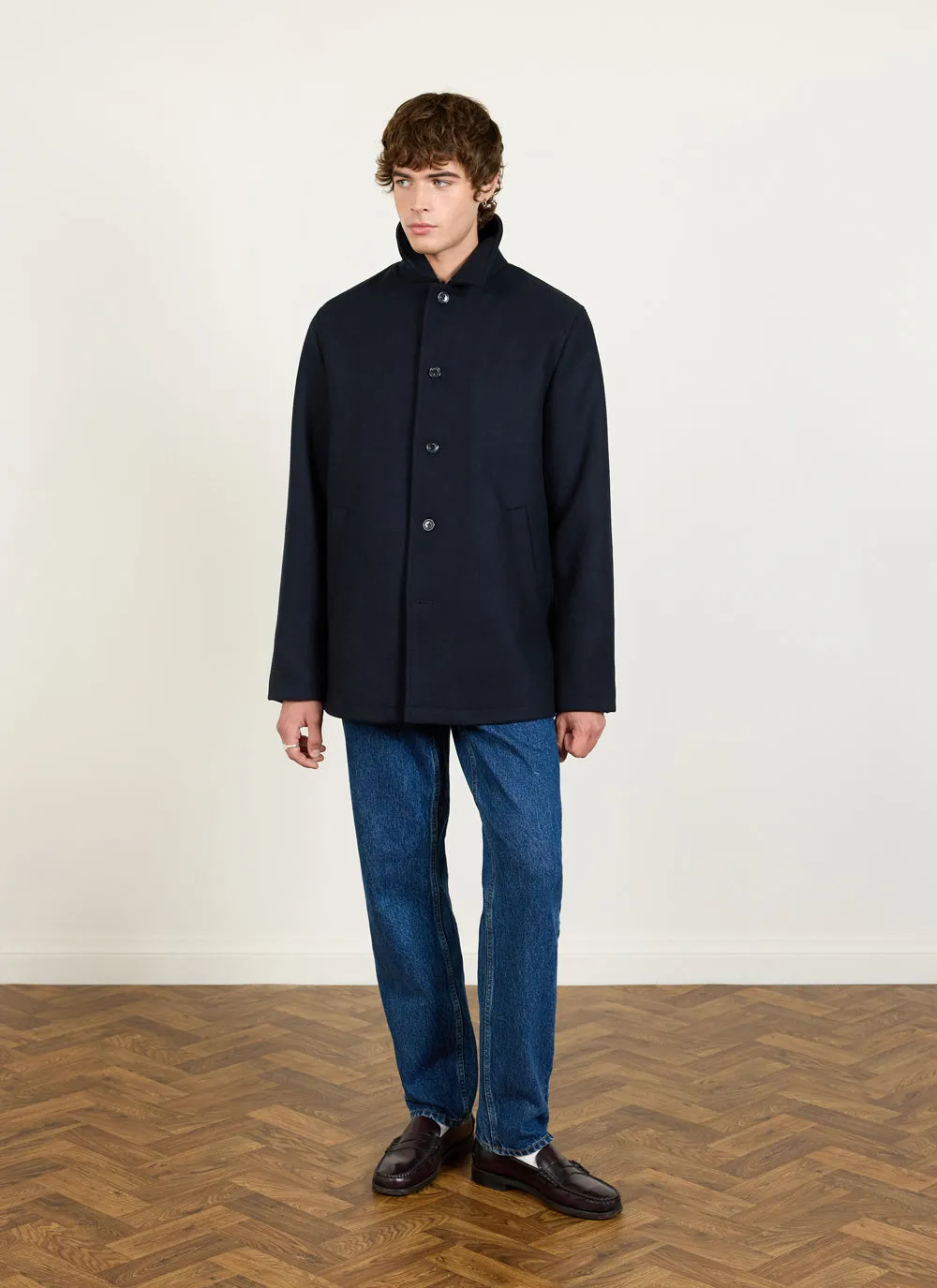 Pea Coat | Melton Wool | Navy sold by Percival product image thumbnail 4