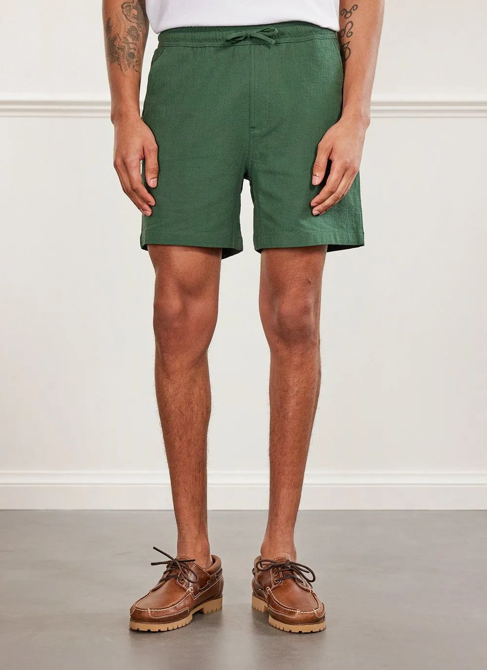 Shorts | Seersucker | Forest sold by Percival
