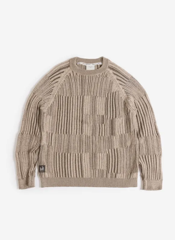 Patchwork Crewneck Jumper | Uniform Display x Percival | Khaki sold by Percival