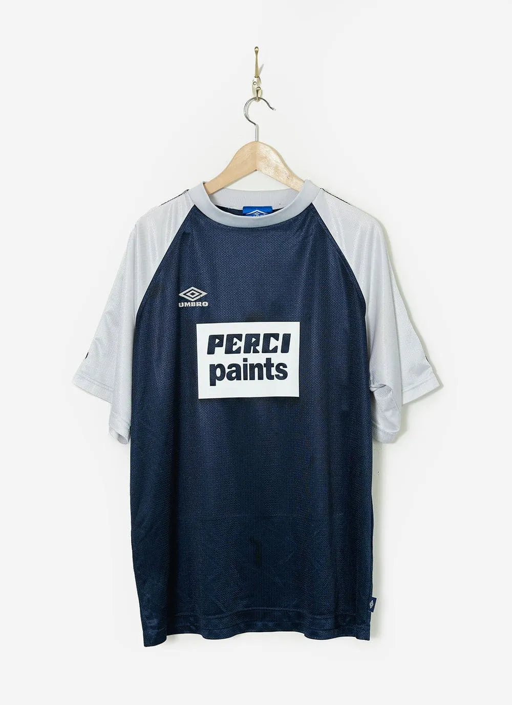 90s Umbro Shirt #49 | Percival x Classic Football Shirts | Black sold by Percival