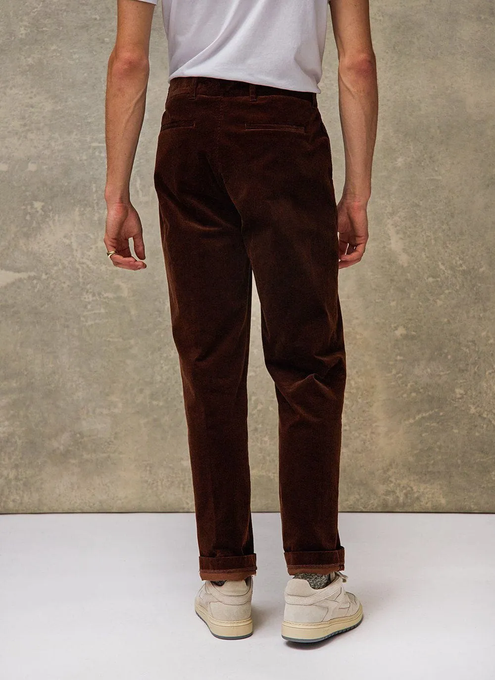 Straight Leg Trousers | Cotton Corduroy | Espresso sold by Percival product image thumbnail 3