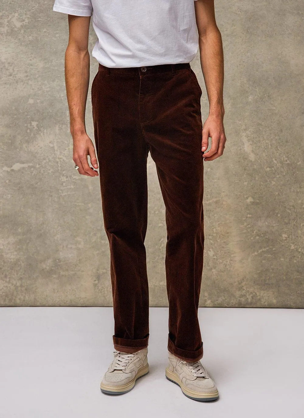 Straight Leg Trousers | Cotton Corduroy | Espresso sold by Percival