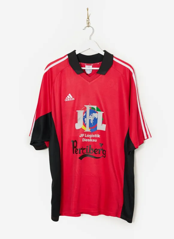 90s Vintage Shirt #46 | Percival x Classic Football Shirts | Red with Black sold by Percival