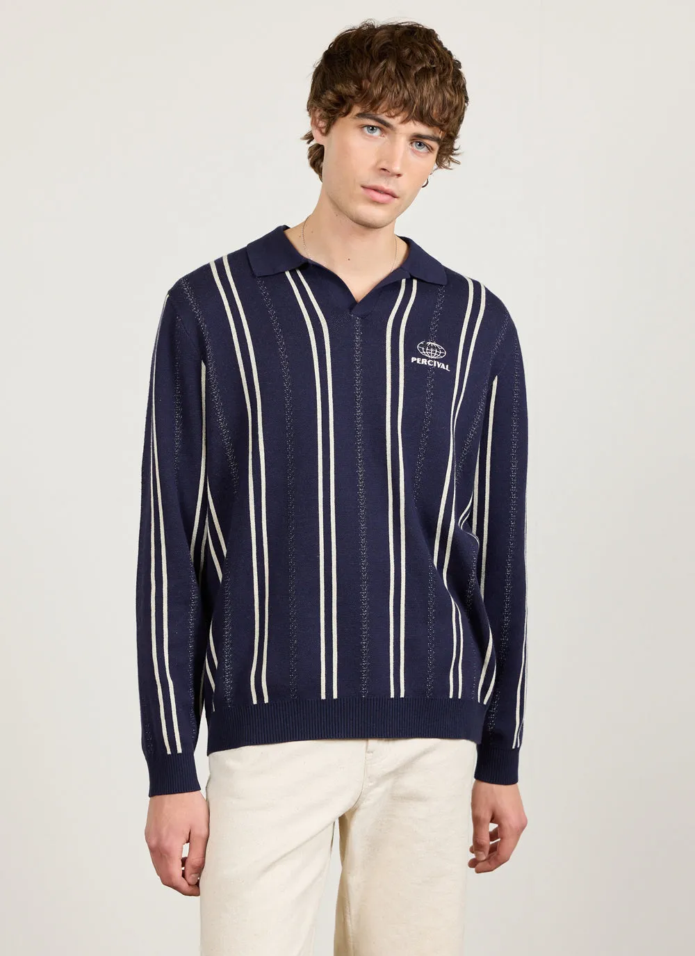 Import Knitted Football Shirt | Cotton | Midnight sold by Percival