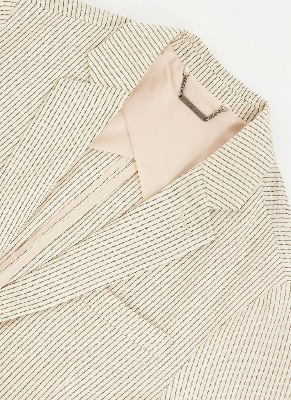 Stripe Tailored Blazer | Natural Stripe sold by Percival product image thumbnail 2