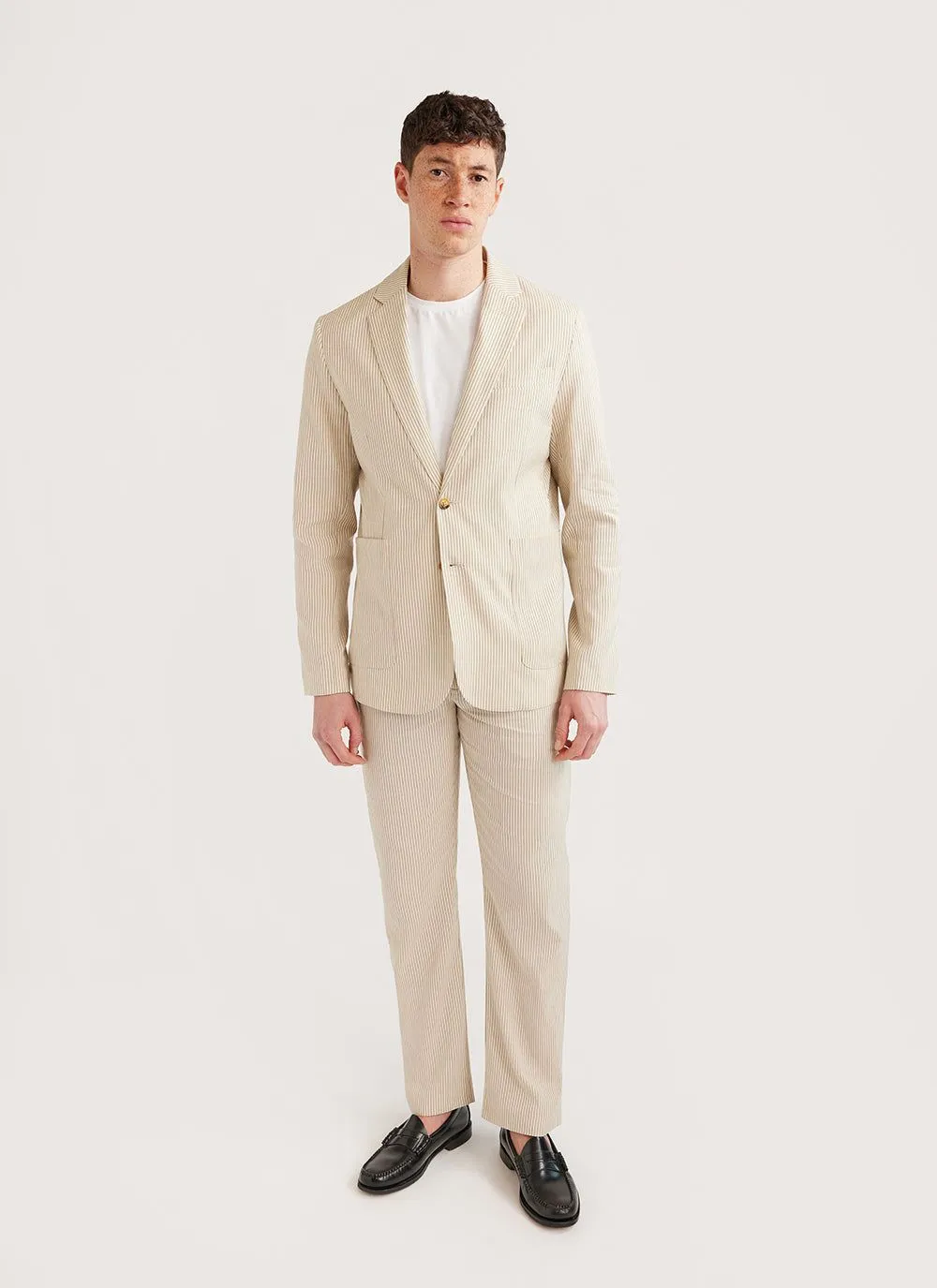 Stripe Tailored Blazer | Natural Stripe sold by Percival product image thumbnail 5