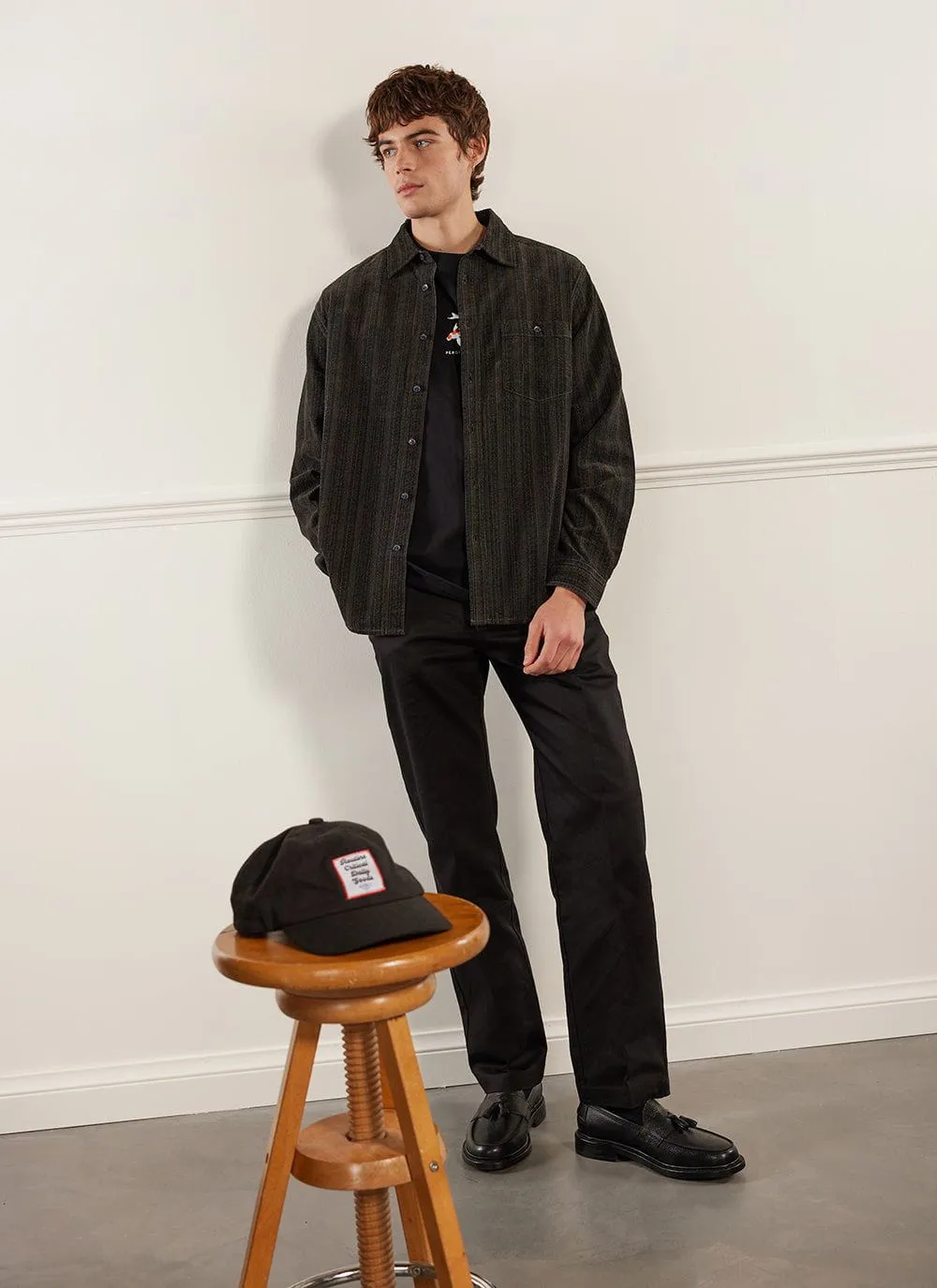 Stripe Pearce Oversized Shirt | Corduroy | Forest sold by Percival product image thumbnail 4