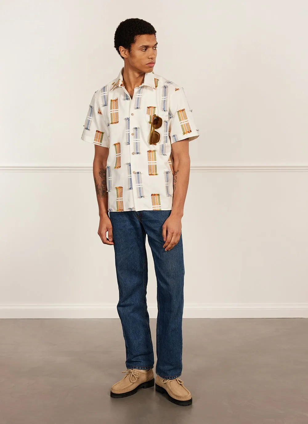 Ambassador Boxy Clerk Shirt | Organic Cotton | Ecru sold by Percival product image thumbnail 3