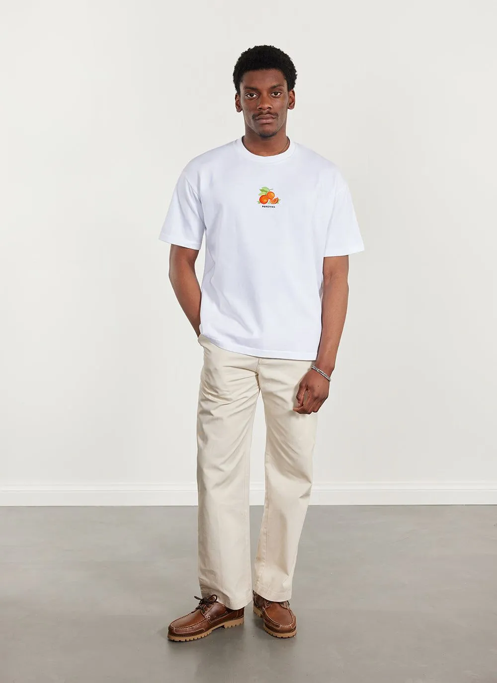 Citrus Oversized T Shirt | Embroidered Organic Cotton | White sold by Percival product image thumbnail 3