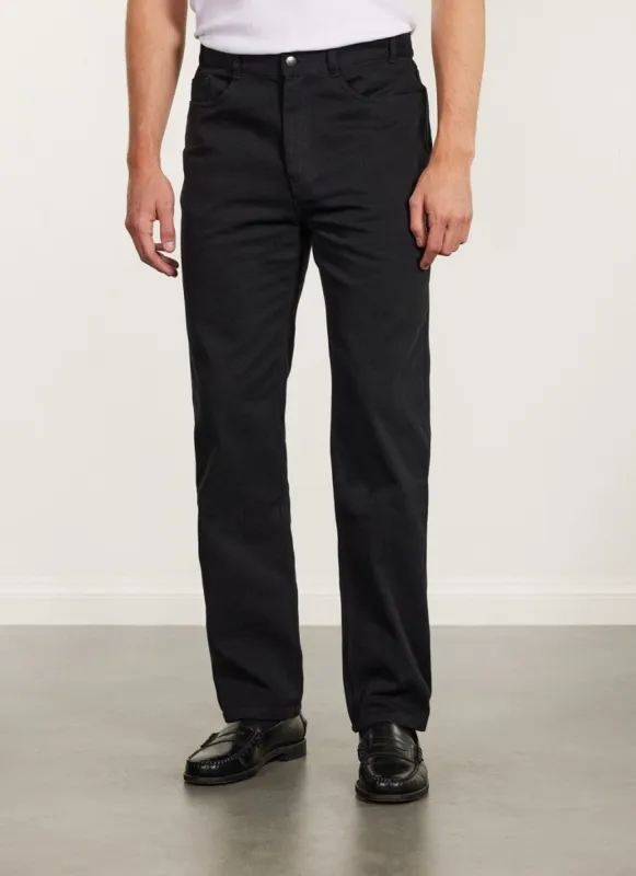 5 Pocket Twill Trousers | Black sold by Percival