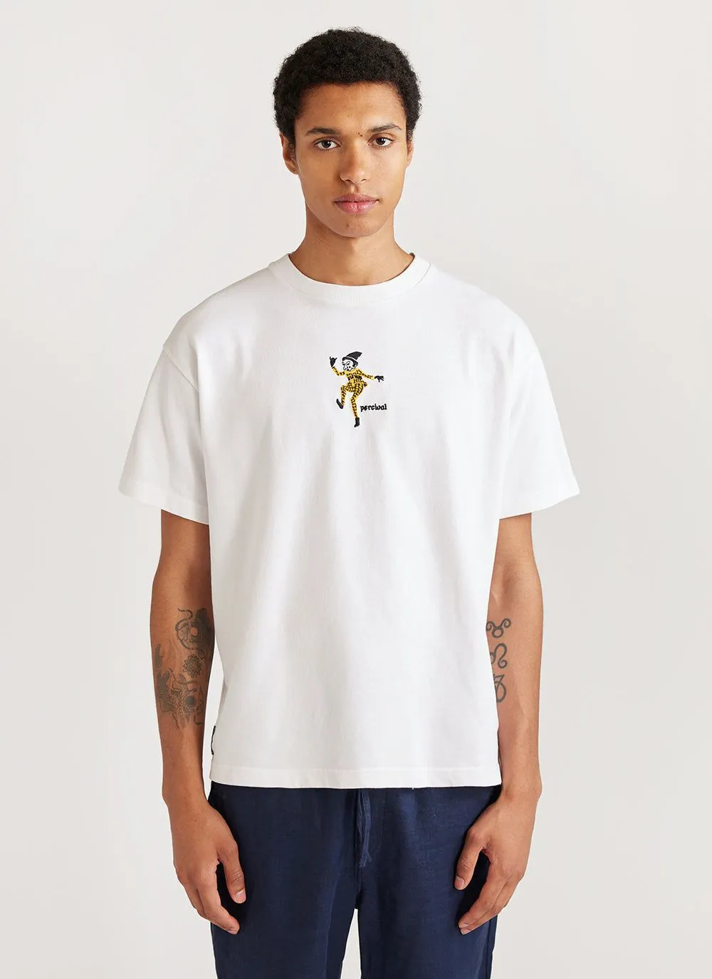 Rumplestiltskin Oversized T Shirt | Embroidered Organic Cotton | White sold by Percival
