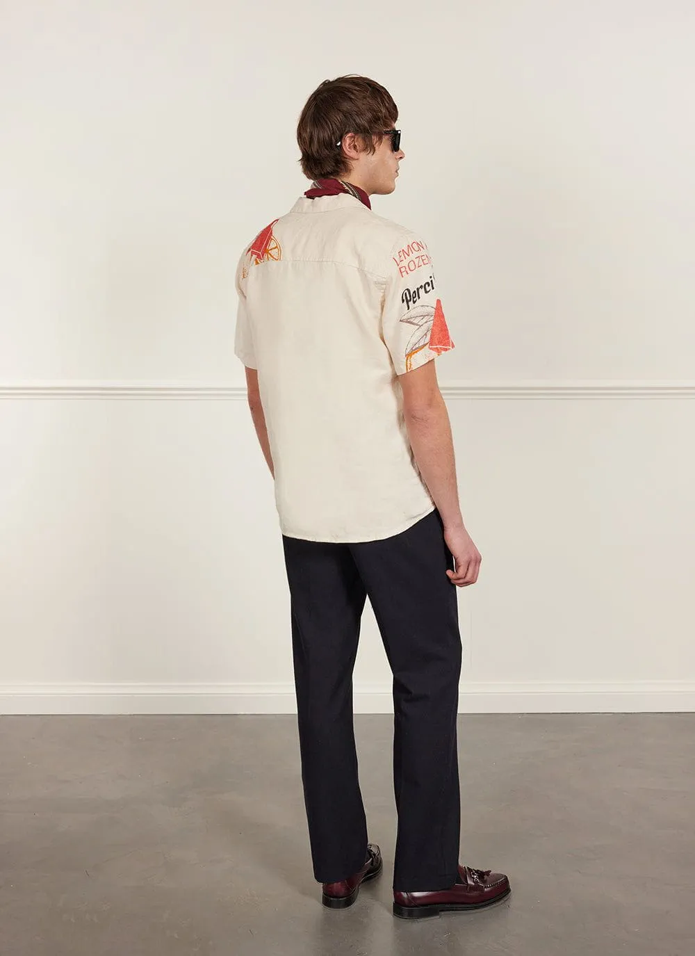 Lemon Kreme Cuban Shirt | Linen | Stone sold by Percival product image thumbnail 5