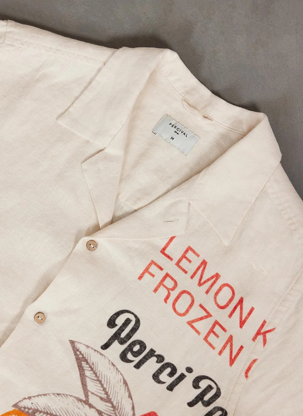 Lemon Kreme Cuban Shirt | Linen | Stone sold by Percival product image thumbnail 2