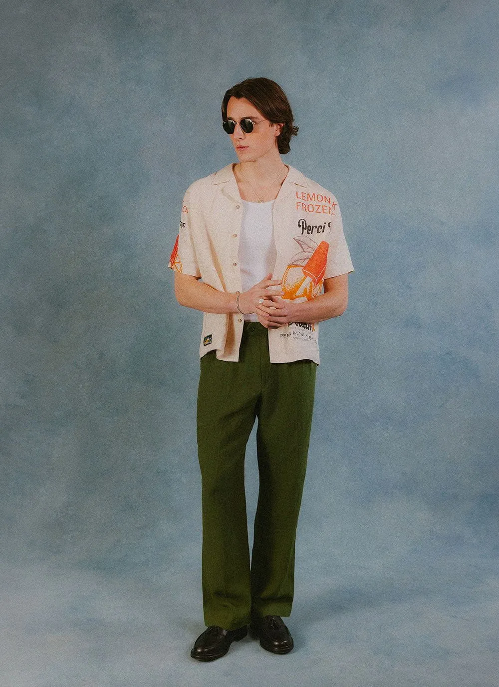 Lemon Kreme Cuban Shirt | Linen | Stone sold by Percival product image thumbnail 3