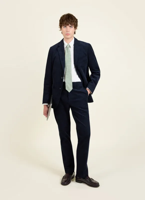 Tailored Blazer | Cord | Navy sold by Percival