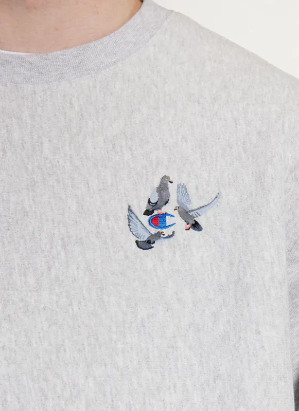 Pigeon Sweatshirt | Champion and Percival | Heather Grey sold by Percival