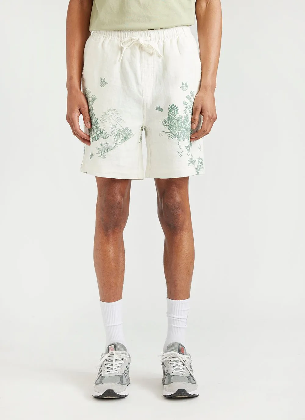 Willow Linen Shorts | Green sold by Percival