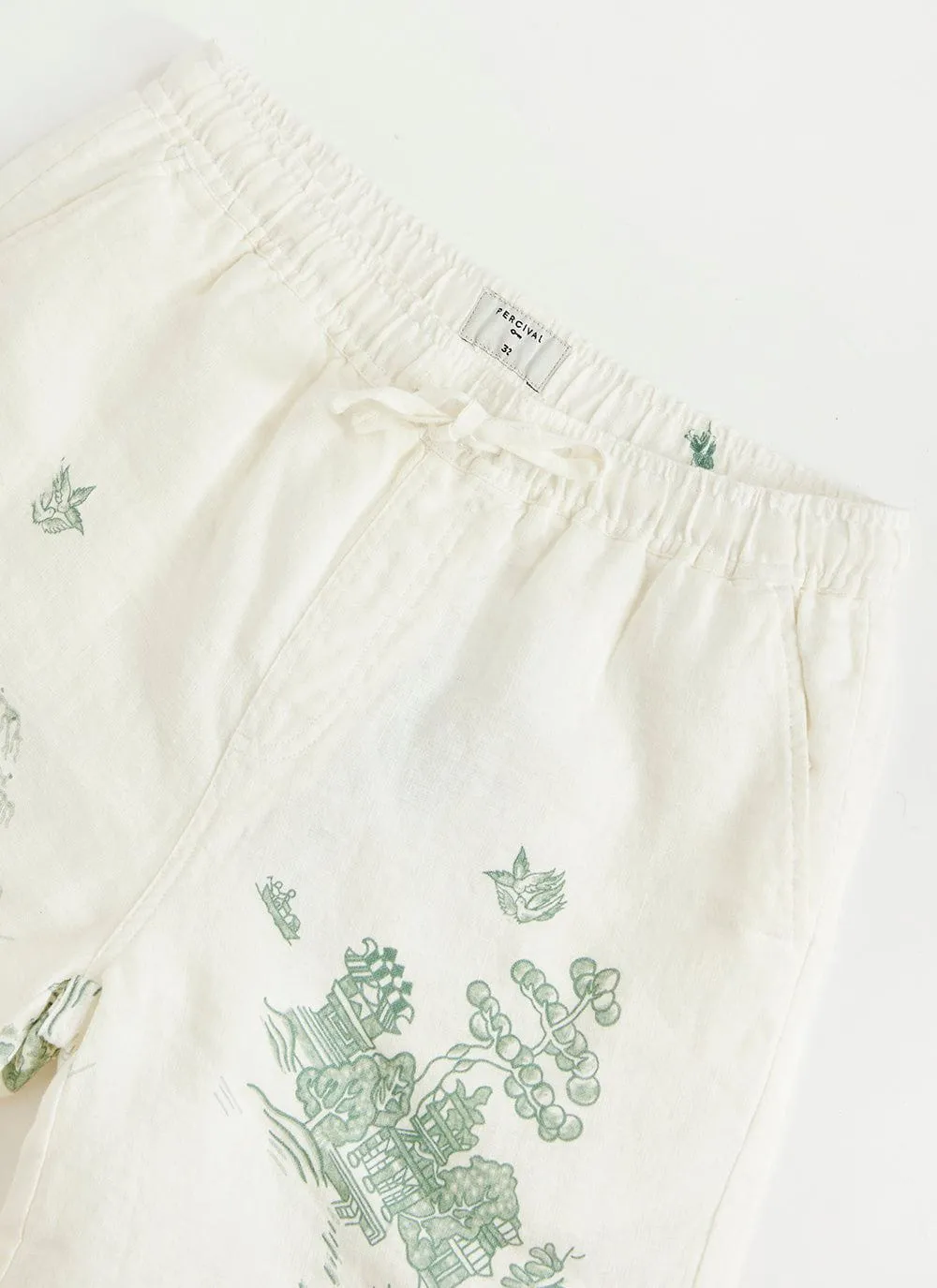 Willow Linen Shorts | Green sold by Percival product image thumbnail 3