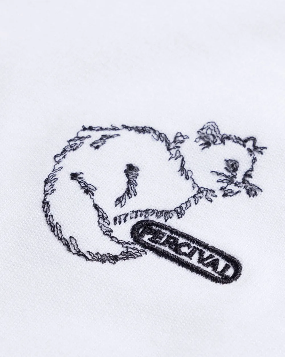 Cotter Cat Oversized T Shirt | Embroidered Organic Cotton | White sold by Percival product image thumbnail 3
