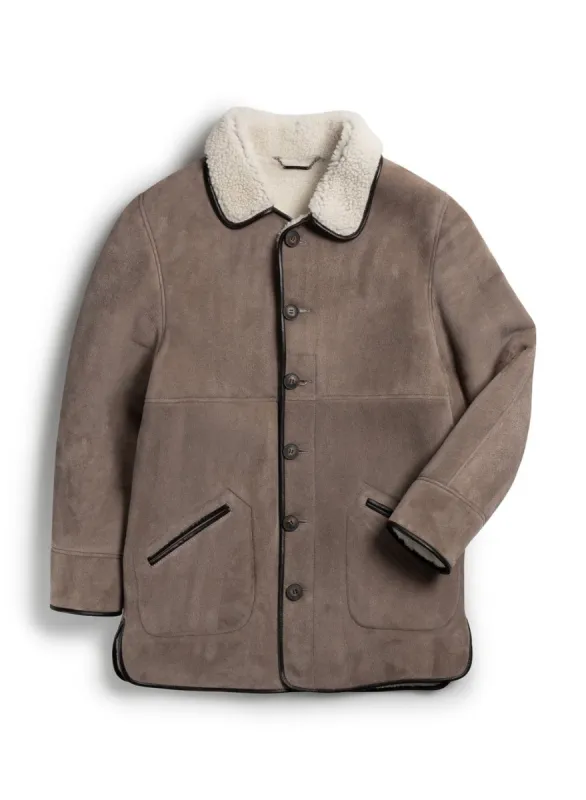 Marshall Shearling Coat | Suede | Clay sold by Percival