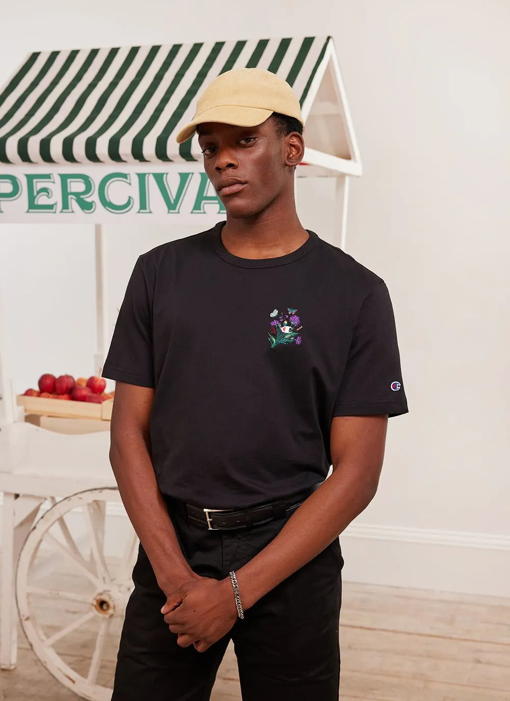 Thistle Flower T Shirt | Champion and Percival | Black sold by Percival product image thumbnail 2