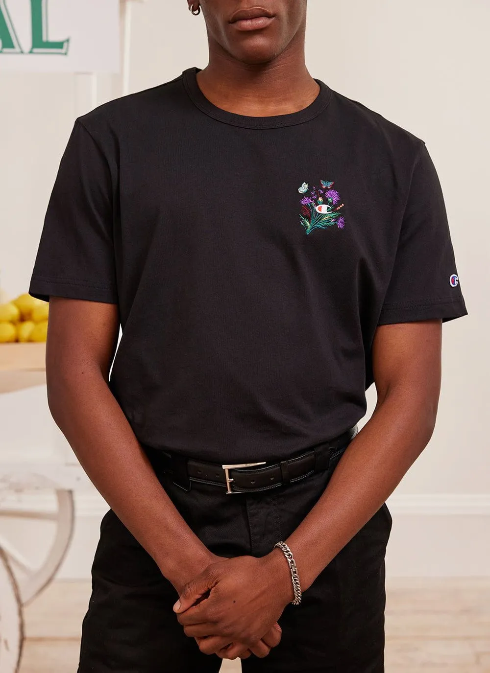 Thistle Flower T Shirt | Champion and Percival | Black sold by Percival product image thumbnail 4