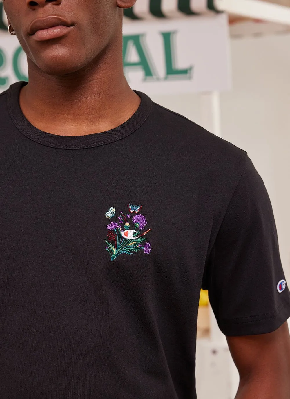 Thistle Flower T Shirt | Champion and Percival | Black sold by Percival