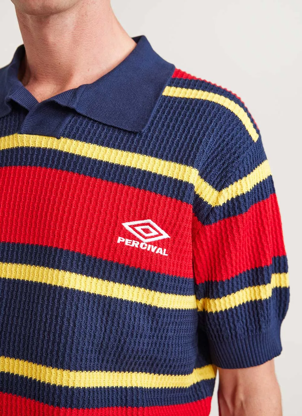 Training Polo | Umbro x Percival | Navy Multi Stripe sold by Percival product image thumbnail 4