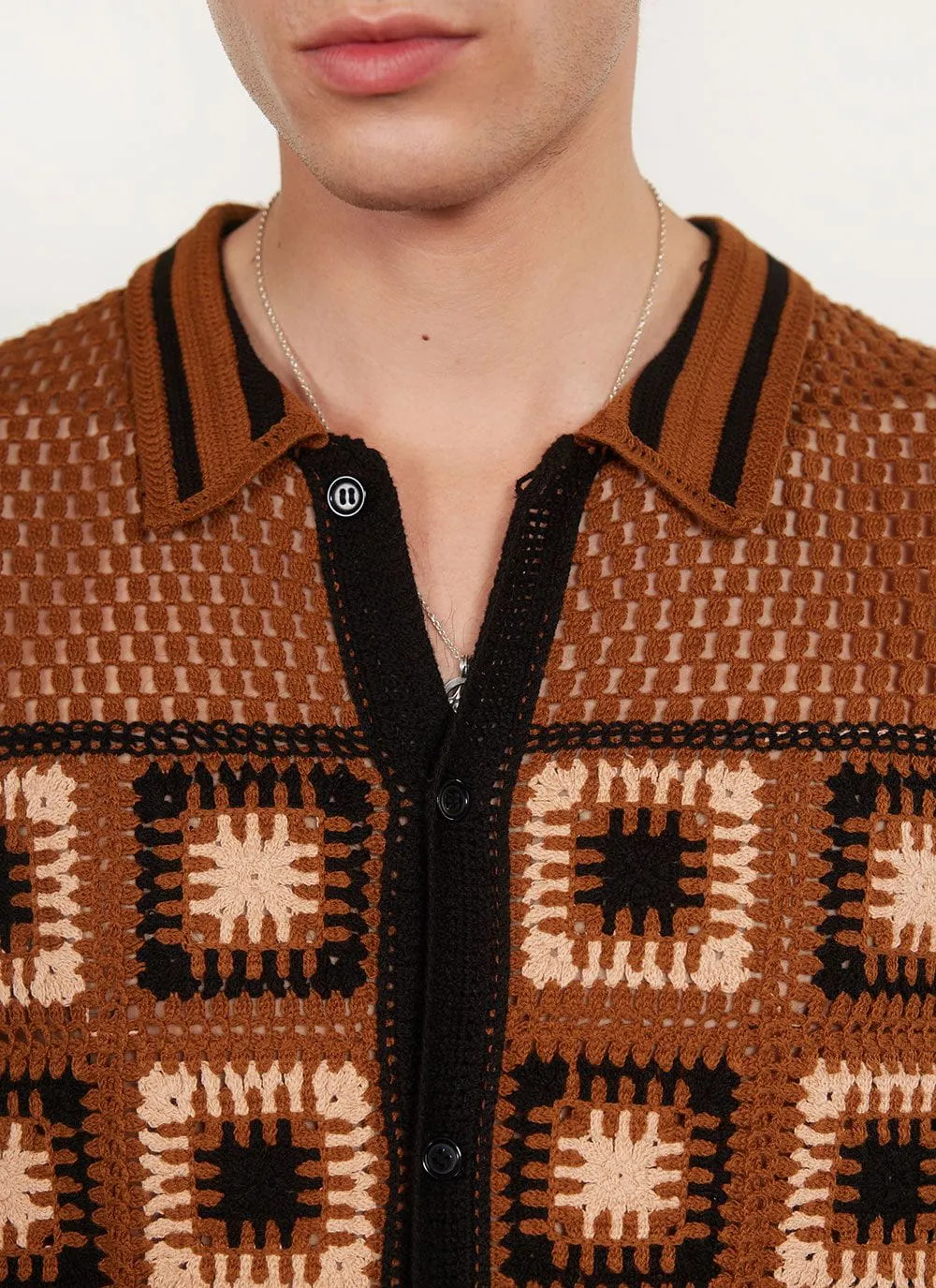 Dusk Deckhand Crochet Shirt | Cotton | Tan sold by Percival product image thumbnail 4